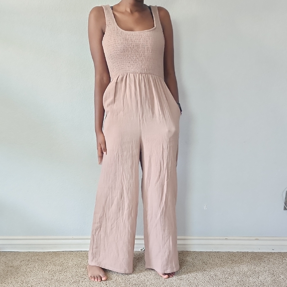 Arden B Blush Sleeveless Jumpsuit